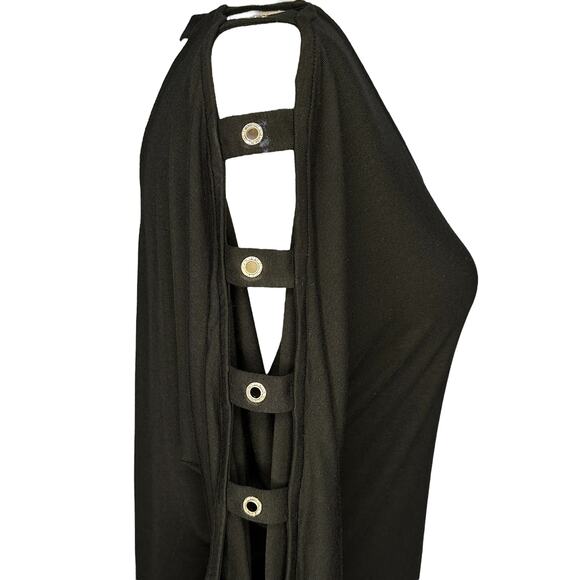 Women's Black Tunic Top Size M Cut Out Sleeve Scoop Neck NWT - Picture 4 of 4